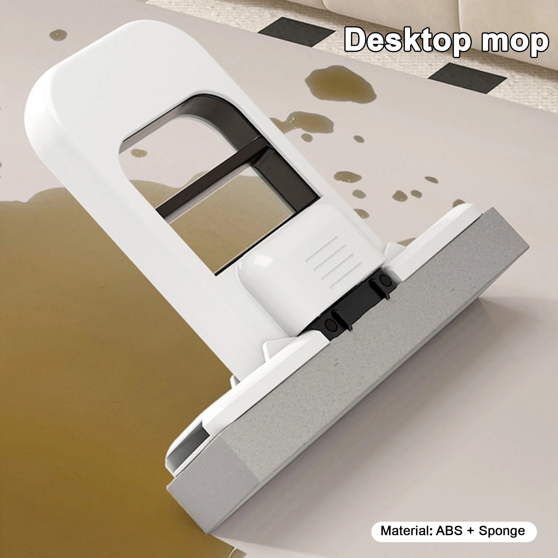 Portable squeezing sponge mop