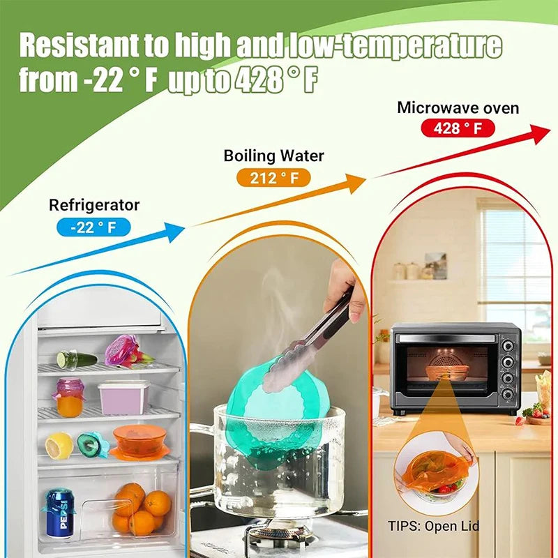 Flower-shaped silicone stretch lids(Pack of 3 Different Sizes)