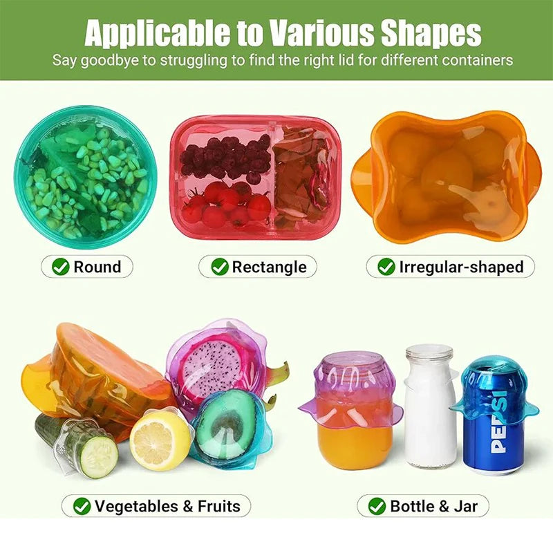 Flower-shaped silicone stretch lids(Pack of 3 Different Sizes)