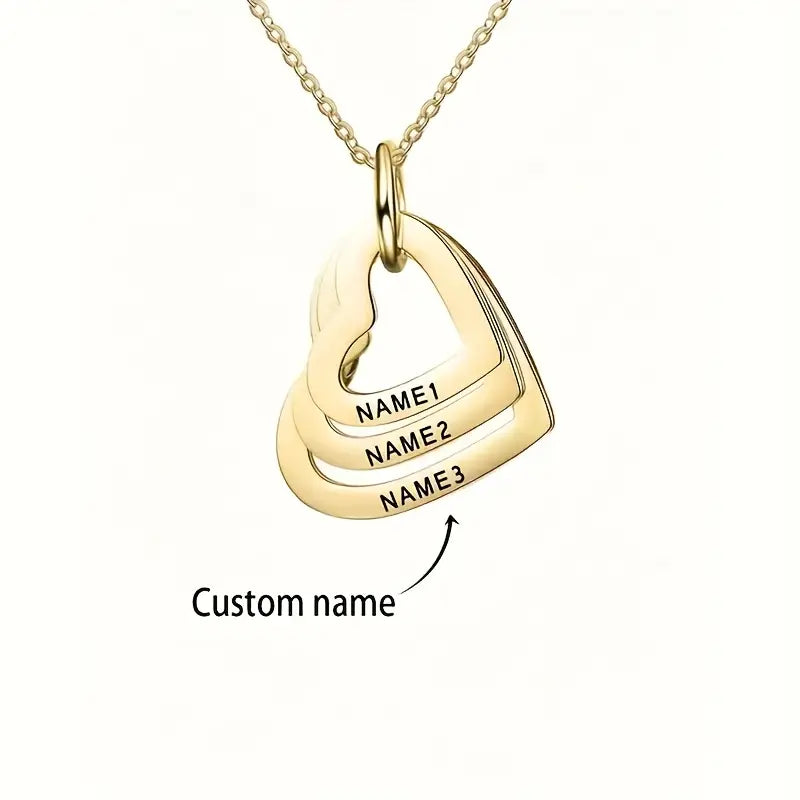 The Three Hearts Name Necklace