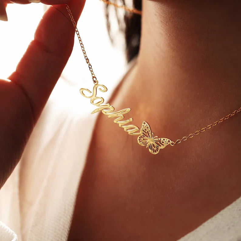 Butterfly Name Necklace