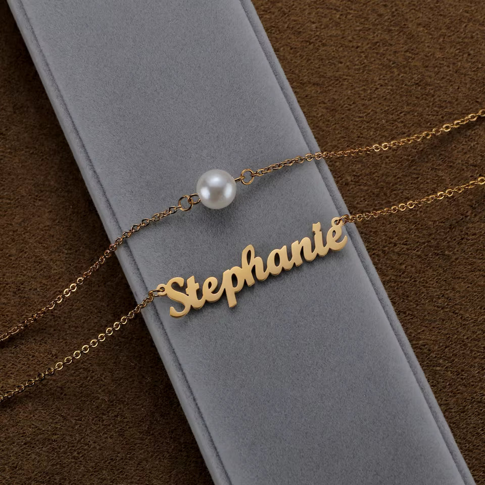 Single Pearl Name Necklace