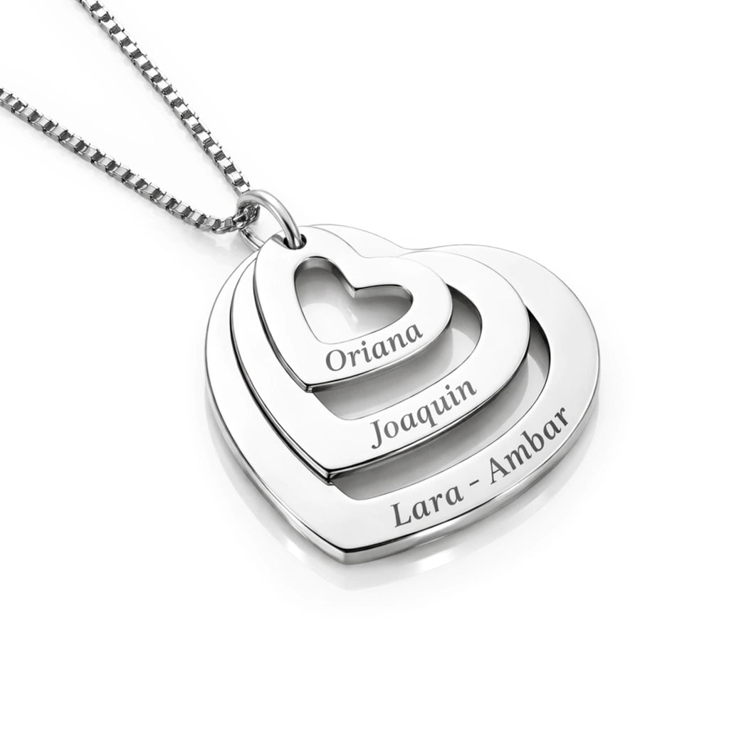 The Three Hearts Name Necklace
