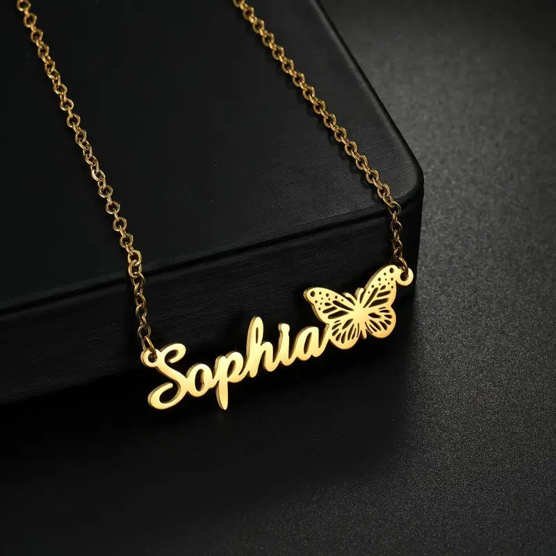 Butterfly Name Necklace