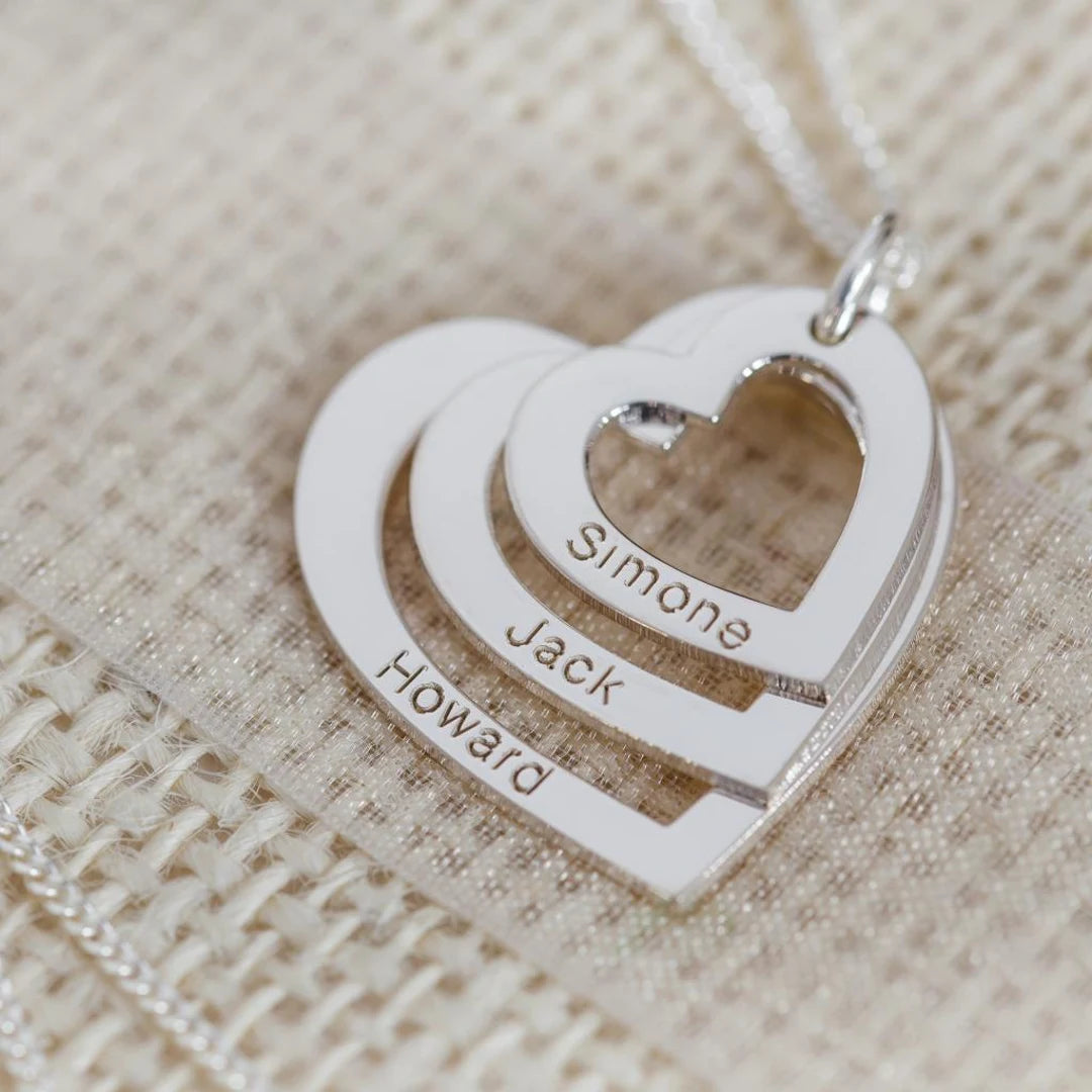 The Three Hearts Name Necklace