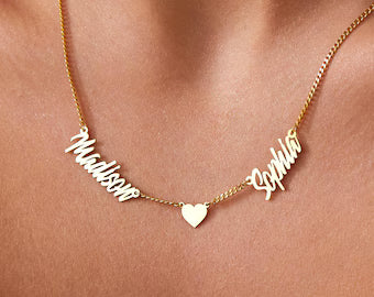 Two Names One Heart Necklace