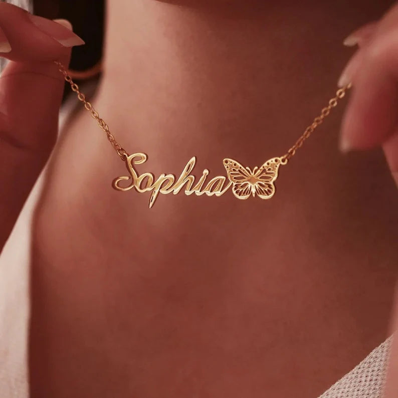 Butterfly Name Necklace