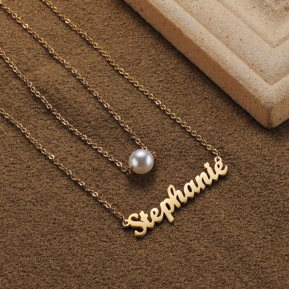 Single Pearl Name Necklace