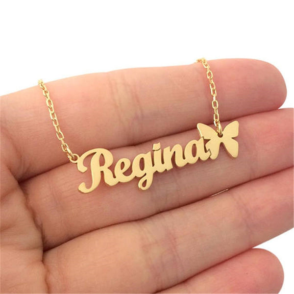 Simple Butterfly Name Necklace
